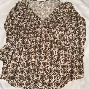 Lucky Brand Sz M V-Neck Boho Top